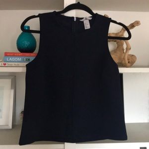 Cropped blouse in navy